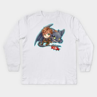 Hiccup and Toothless Kids Long Sleeve T-Shirt